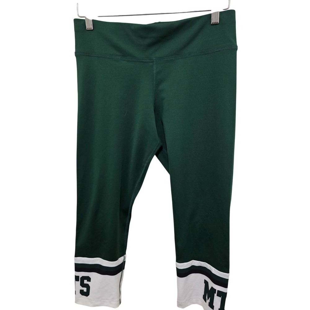 Varsity Spirit Green & White Cropped Athletic Leggings Size L‎